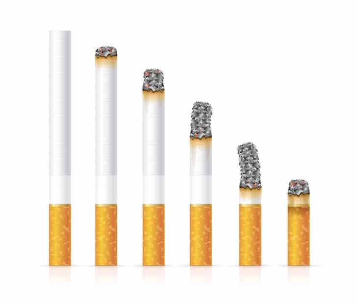 how much nicotine is in a cigarette mg